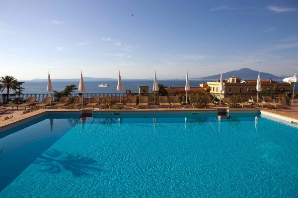 Beautiful rooftop terrace overlooking Mount Vesuvius